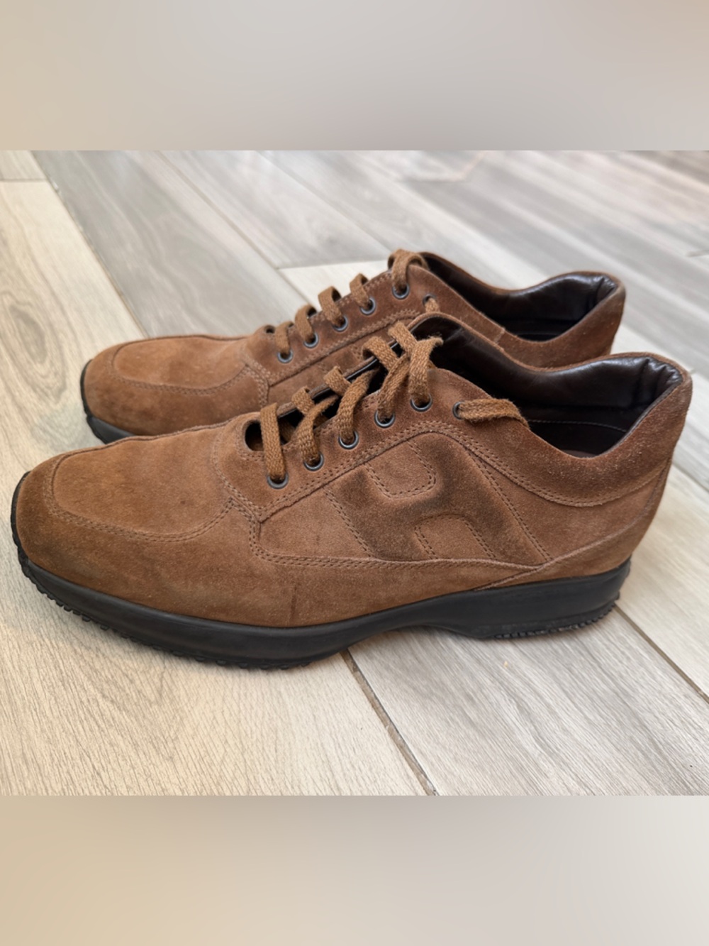 Hogan Brown Suede Men's Lace-Up Sneakers